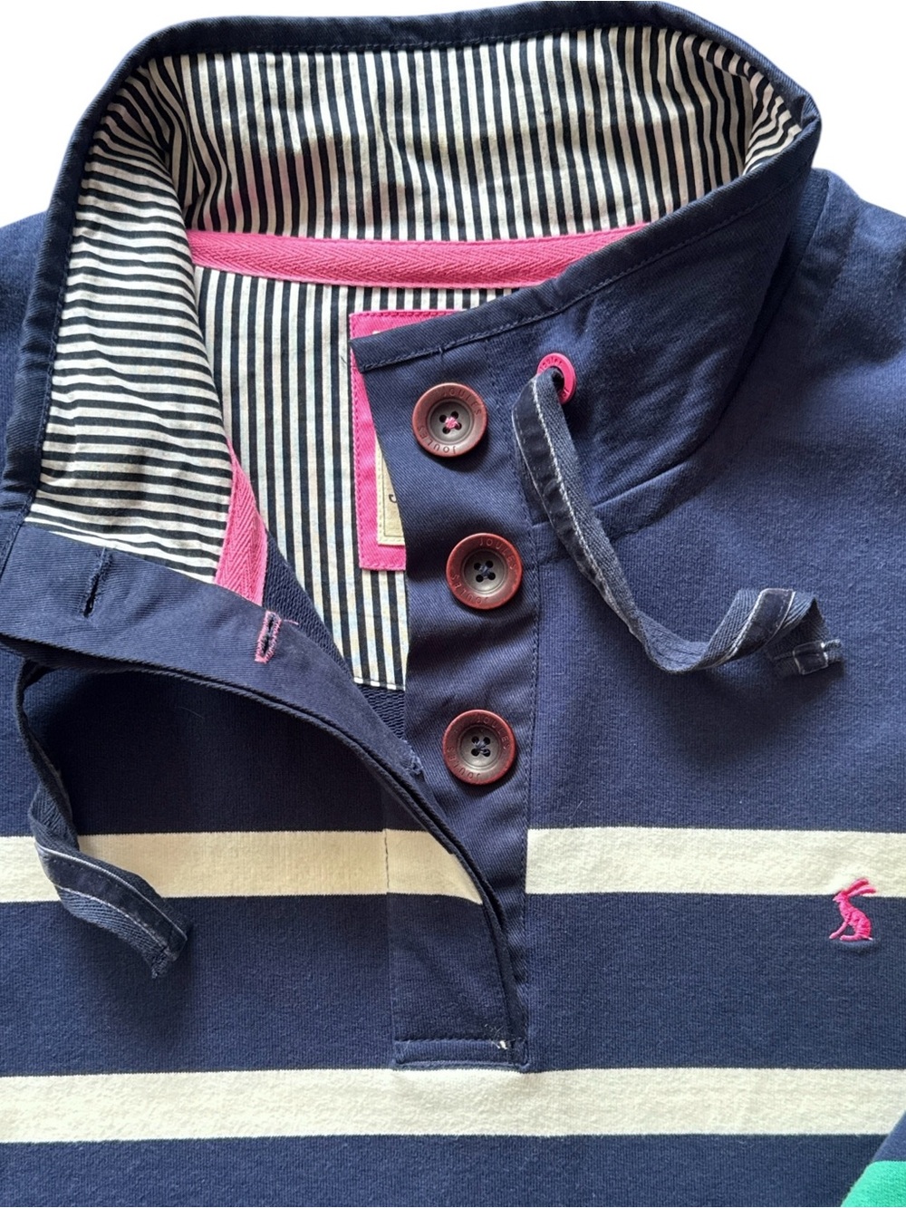 Joules Saunton Sweatshirt Womens XL Blue Multi-Striped Nautical Coastal Preppy - Picture 10 of 14